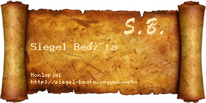 Siegel Beáta névjegykártya